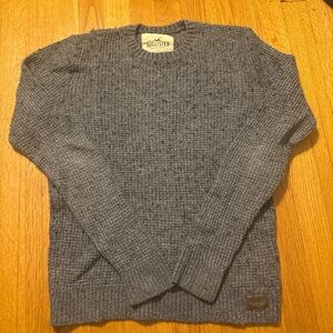 Hollister Gray Crewneck Sweater Chunky Knit